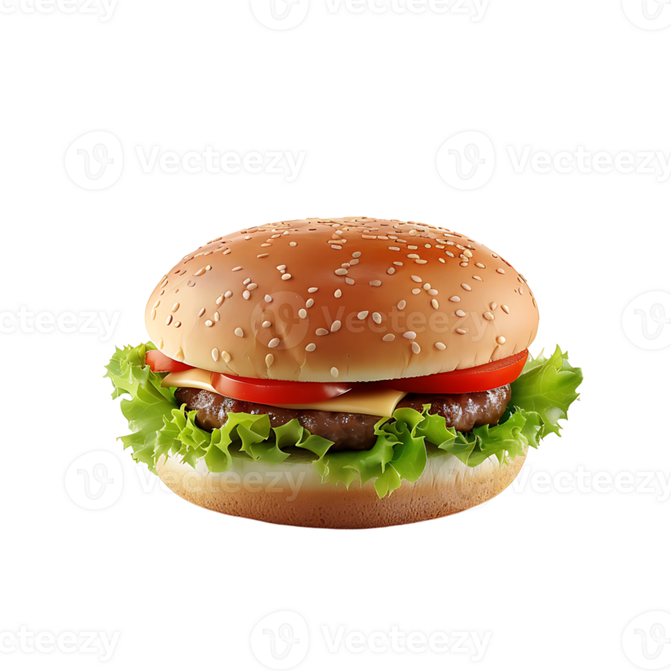 Hamburger on isolated transparent background png