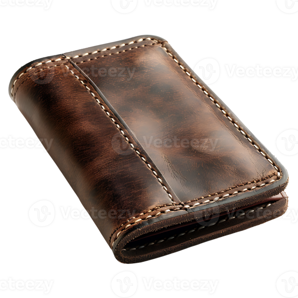 leather wallet on isolated transparent background png