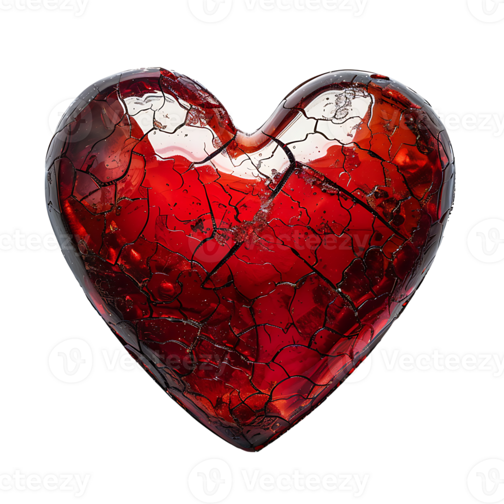 A red heart on isolated transparent background png