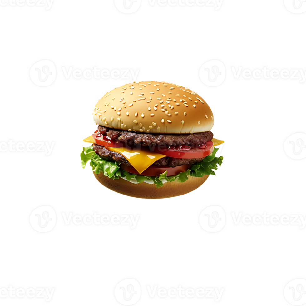 Hamburger on isolated transparent background png