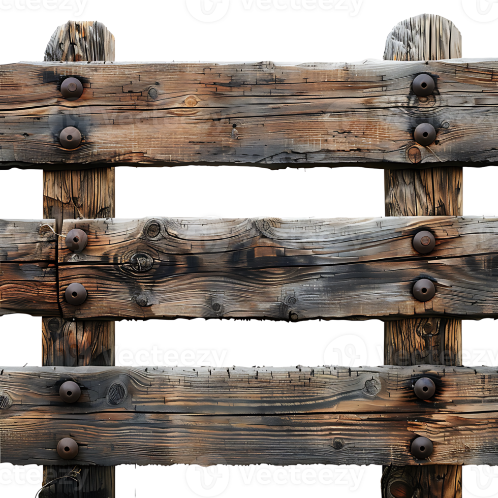 Wooden Fence on isolated transparent background png