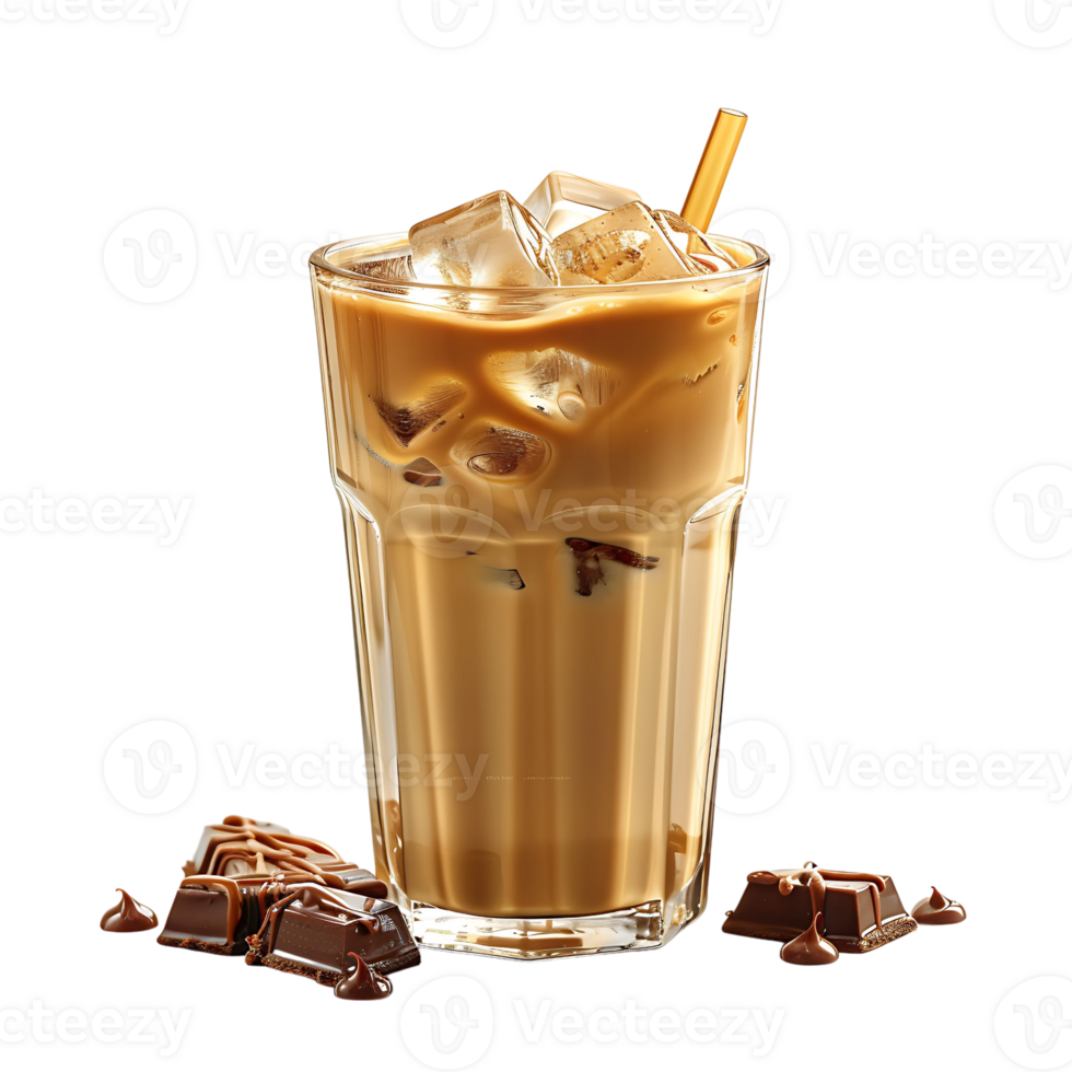 ice latte on transparent Background png