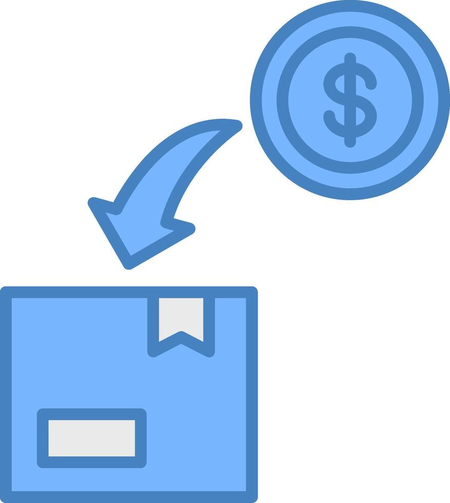 Fundraising Line Filled Blue Icon vector
