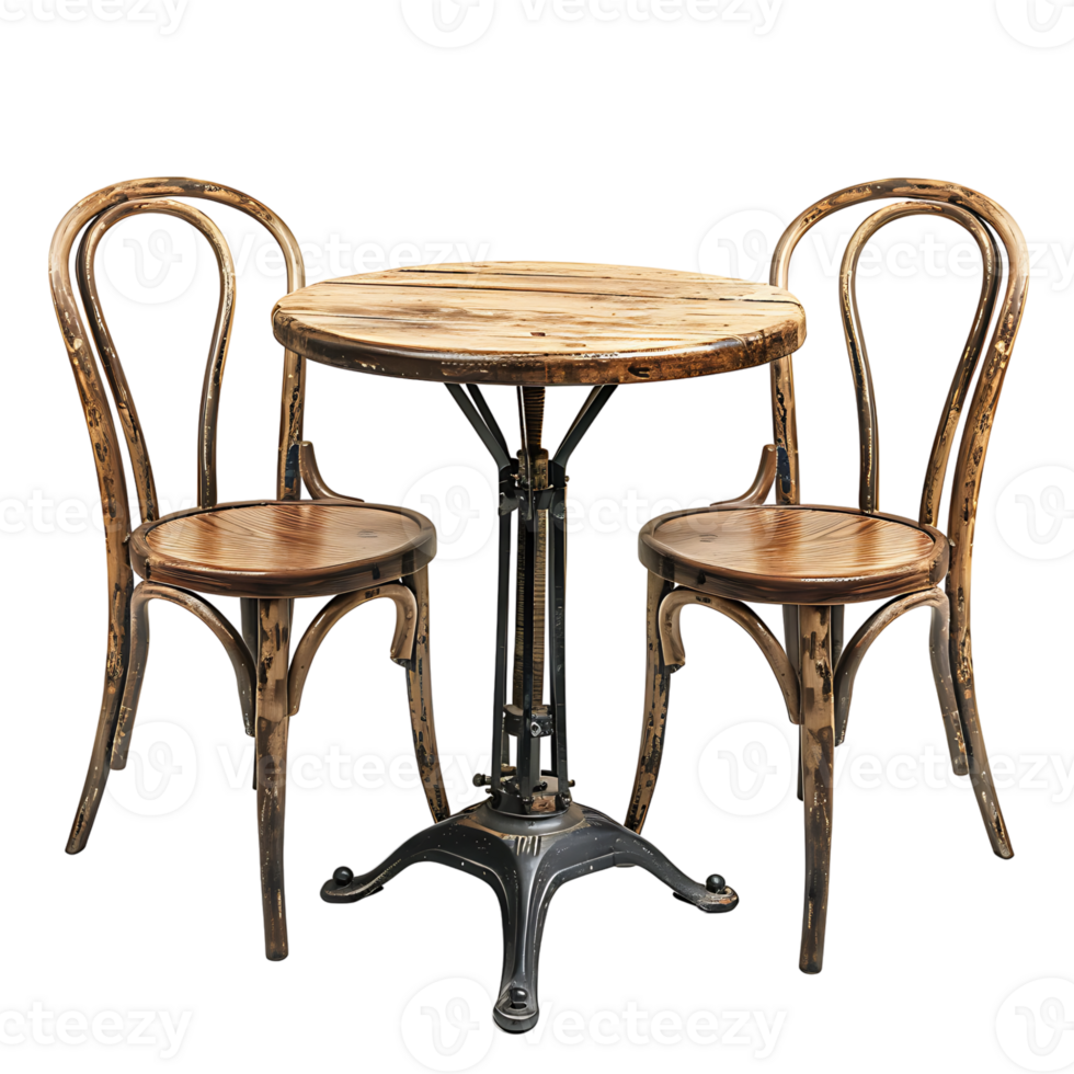 Cafe table on isolated transparent background png
