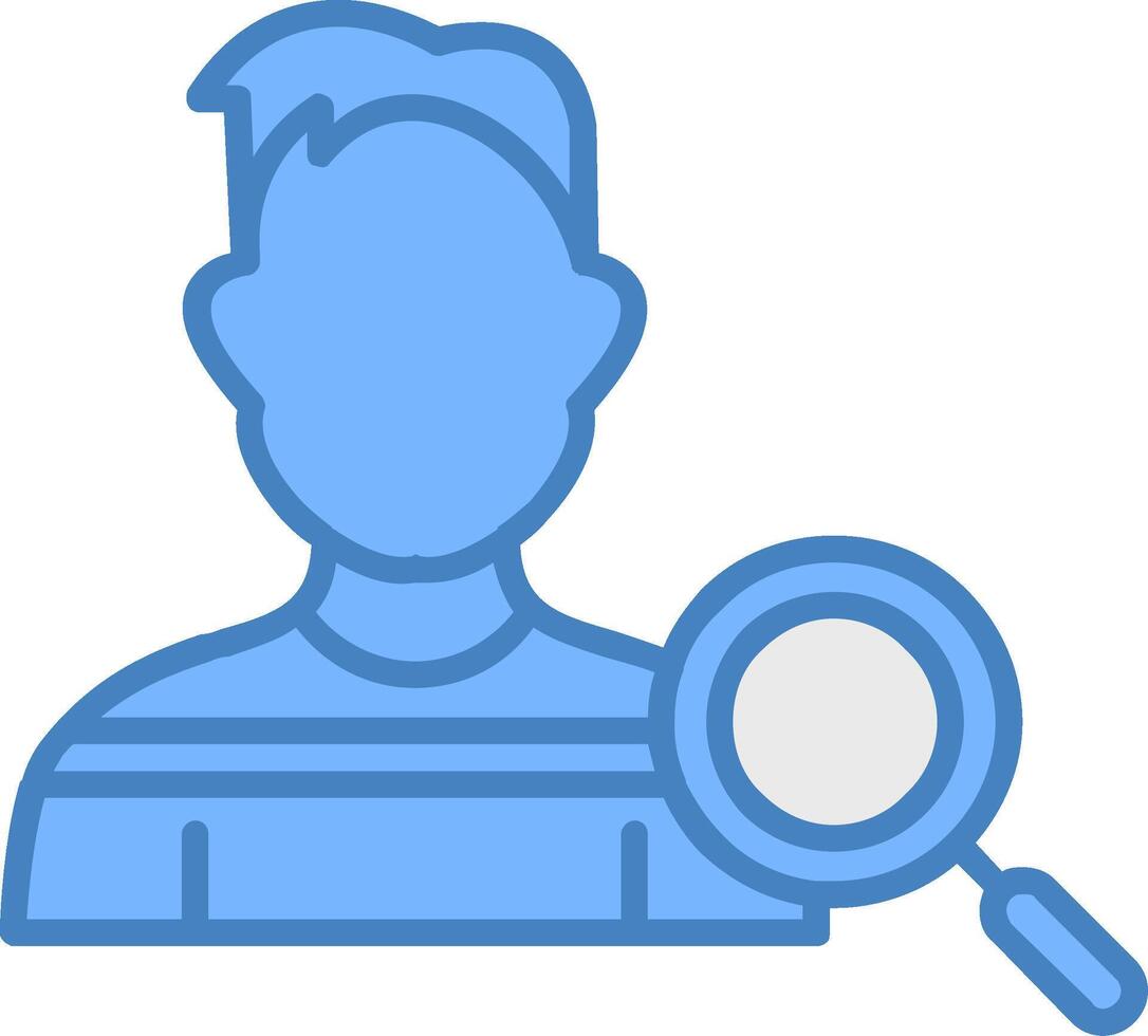 Auditor Line Filled Blue Icon vector