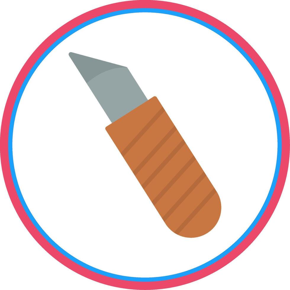 Cutting Knife Flat Circle Icon vector