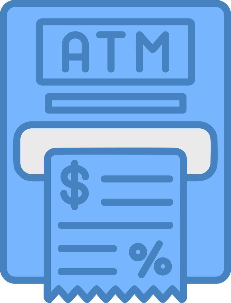 Atm Machine Line Filled Blue Icon vector