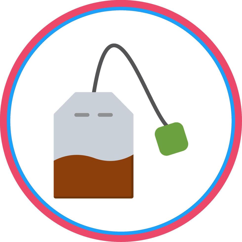 Tea Bag Flat Circle Icon vector