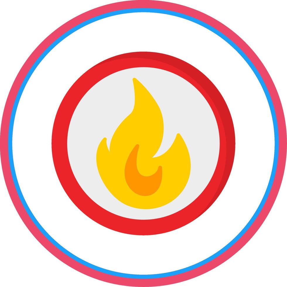 Fire Flat Circle Icon vector