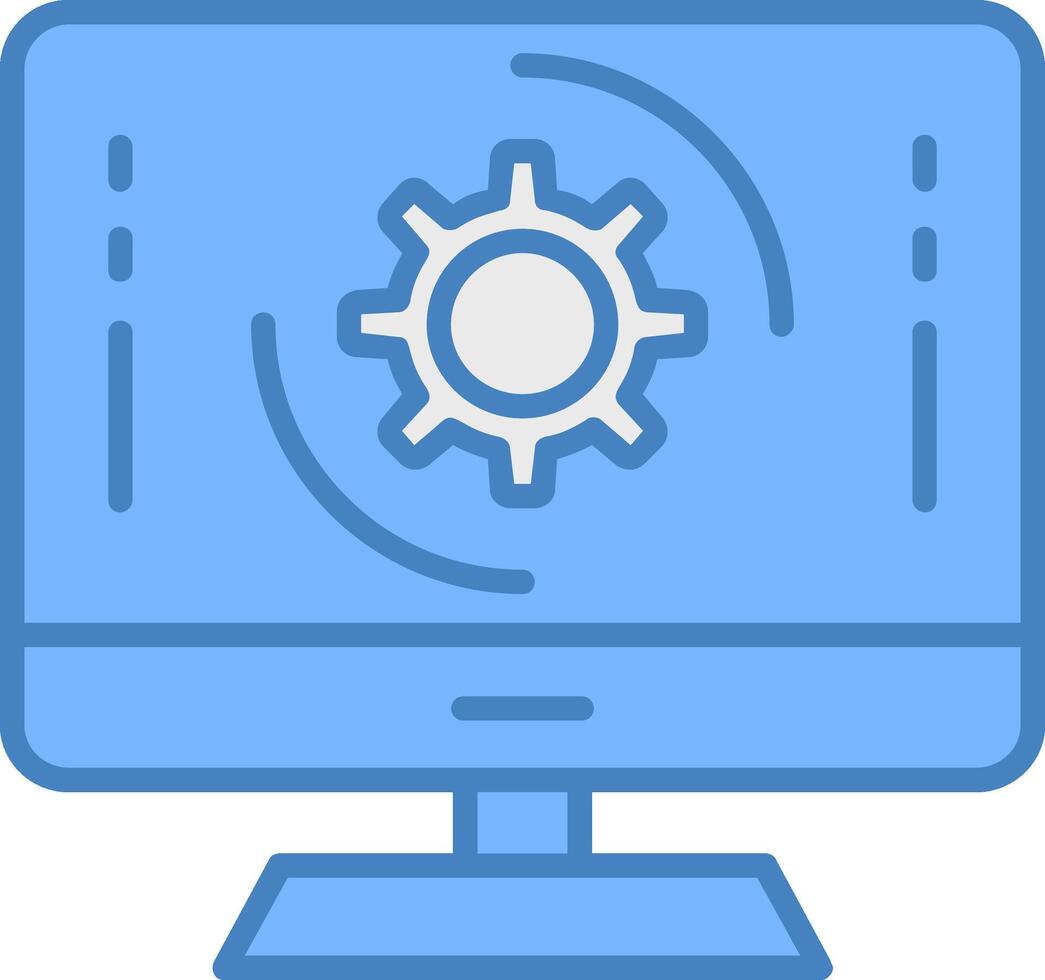 Software Line Filled Blue Icon vector