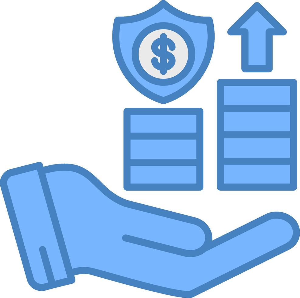 Savings Line Filled Blue Icon vector