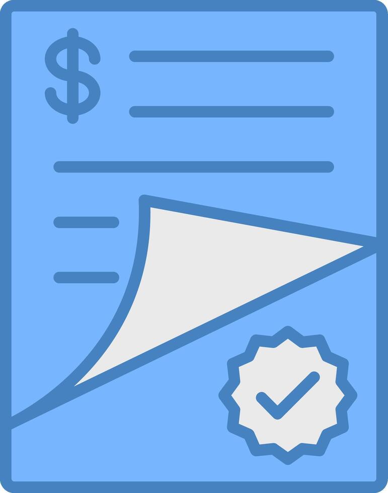 Approve Line Filled Blue Icon vector