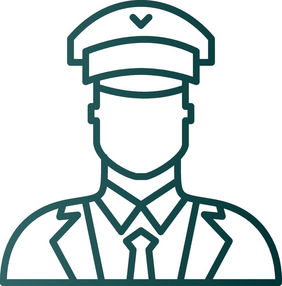 Pilot Line Gradient Icon vector