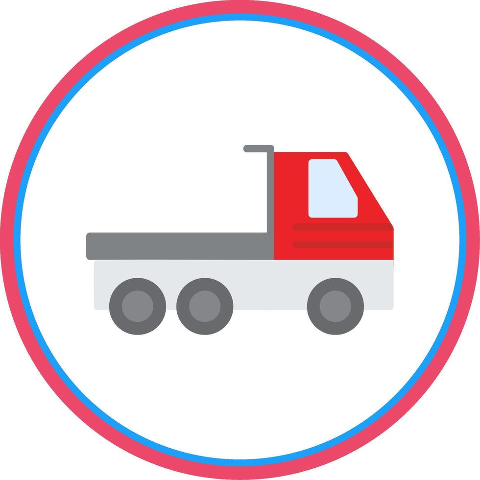 Trailer Flat Circle Icon vector