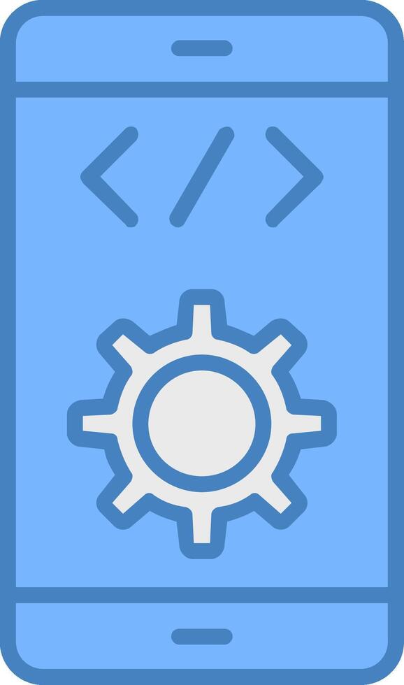 Software Development Line Filled Blue Icon vector