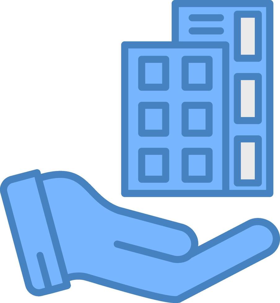 Real Estate Line Filled Blue Icon vector