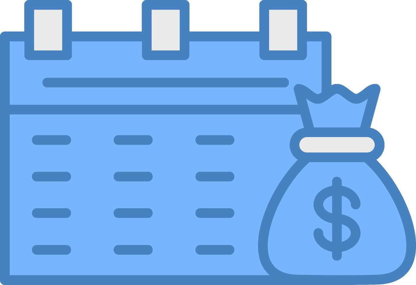Calendar Line Filled Blue Icon vector