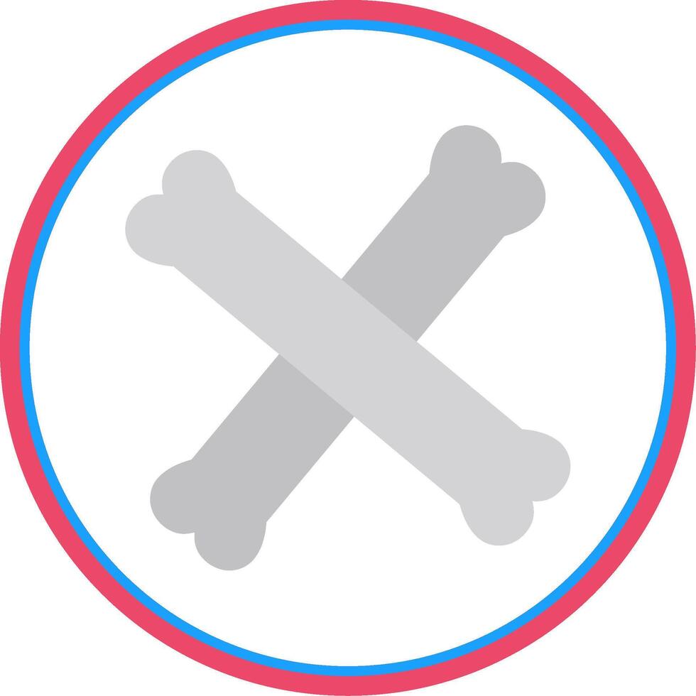 Bone Flat Circle Icon vector