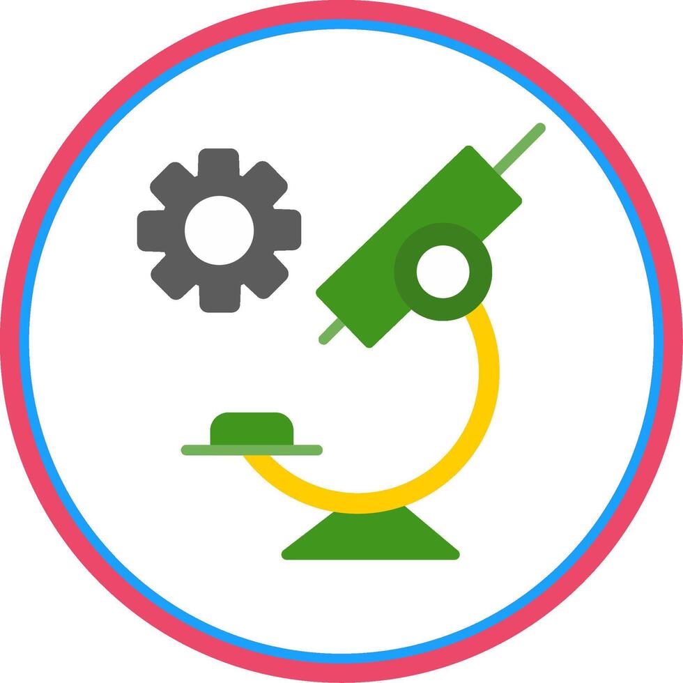 Microscope Flat Circle Icon vector