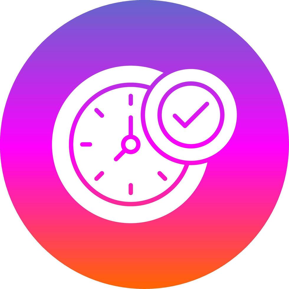 Clock Glyph Gradient Circle Icon Design vector