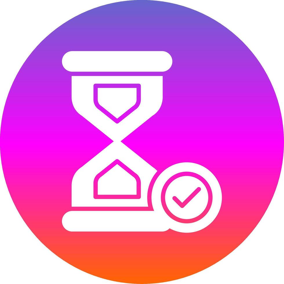 reloj de arena glifo degradado circulo icono diseño vector