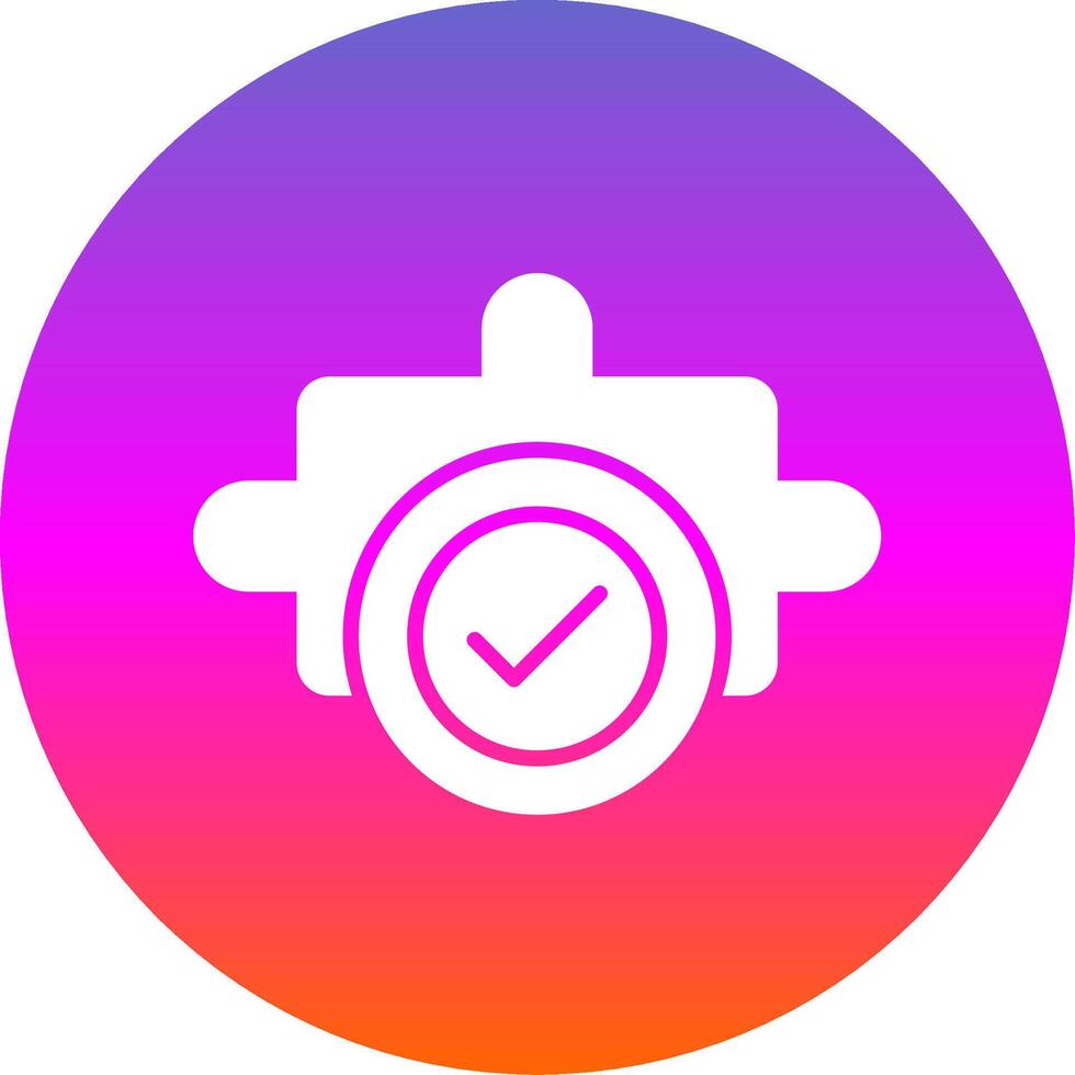 Jigsaw Glyph Gradient Circle Icon Design vector