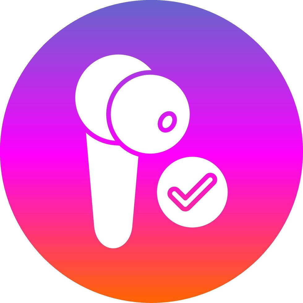 Earbud Glyph Gradient Circle Icon Design vector