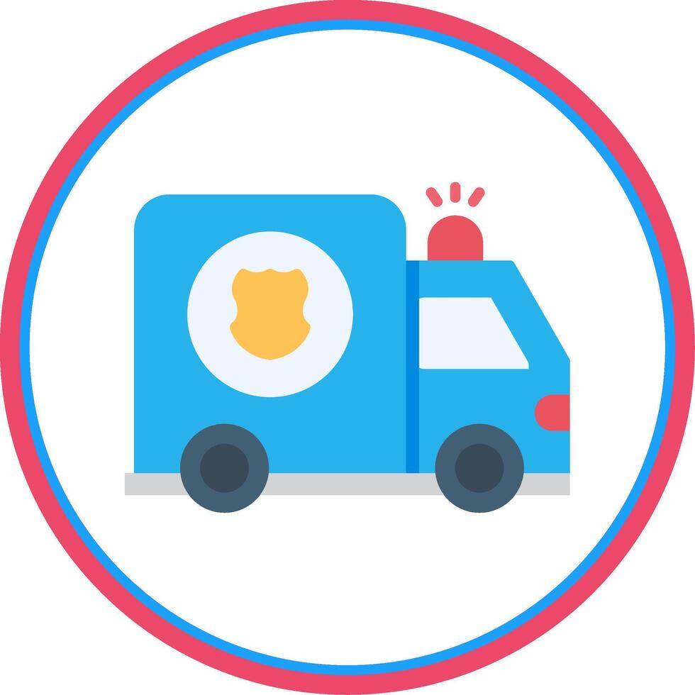 Police Van Flat Circle Icon vector