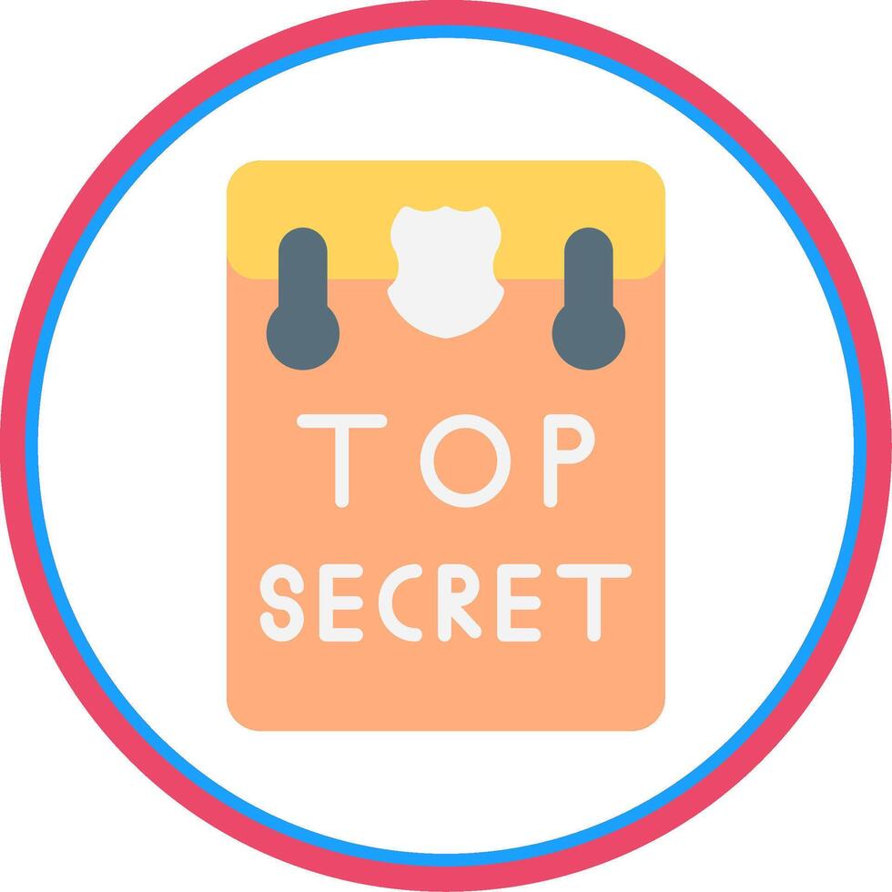 Top Secret Flat Circle Icon vector