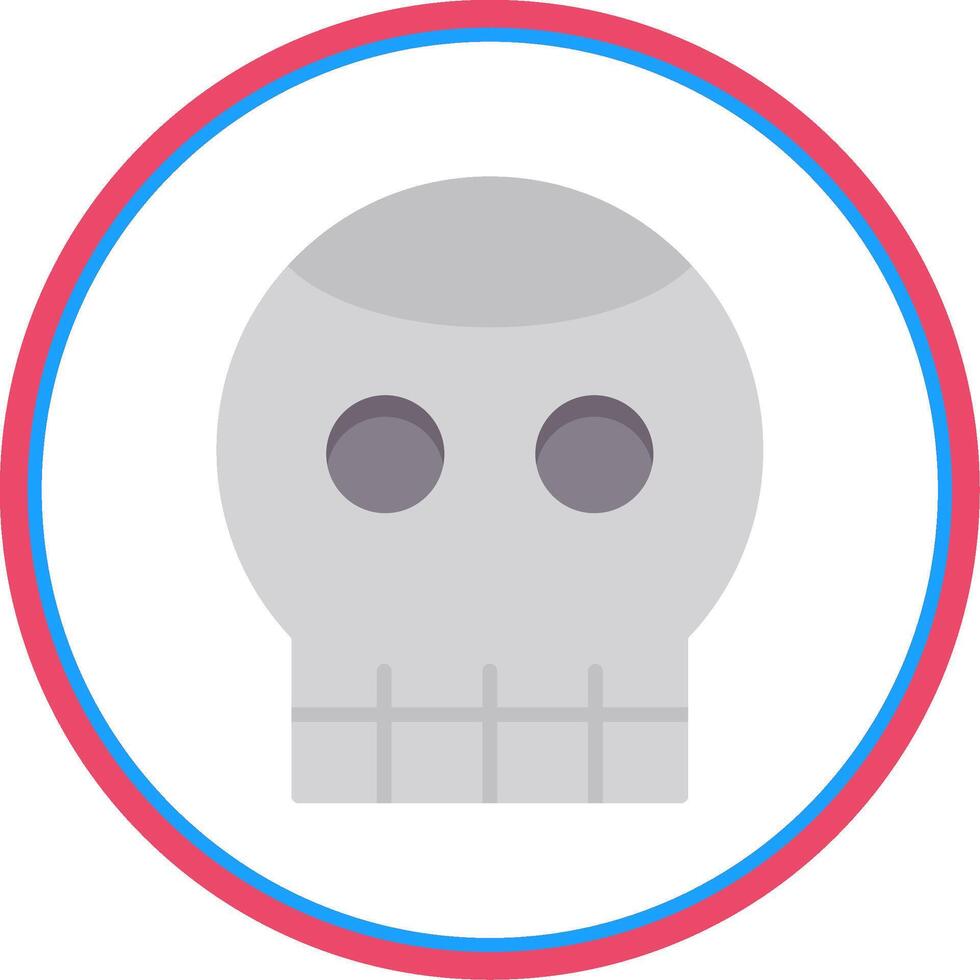 Skull Flat Circle Icon vector
