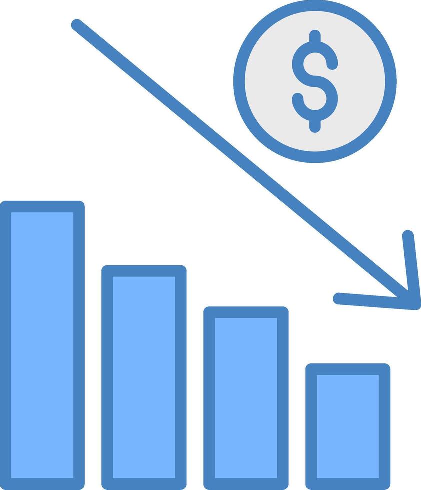 Losses Line Filled Blue Icon vector