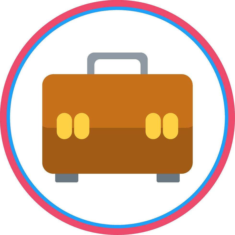Briefcase Flat Circle Icon vector