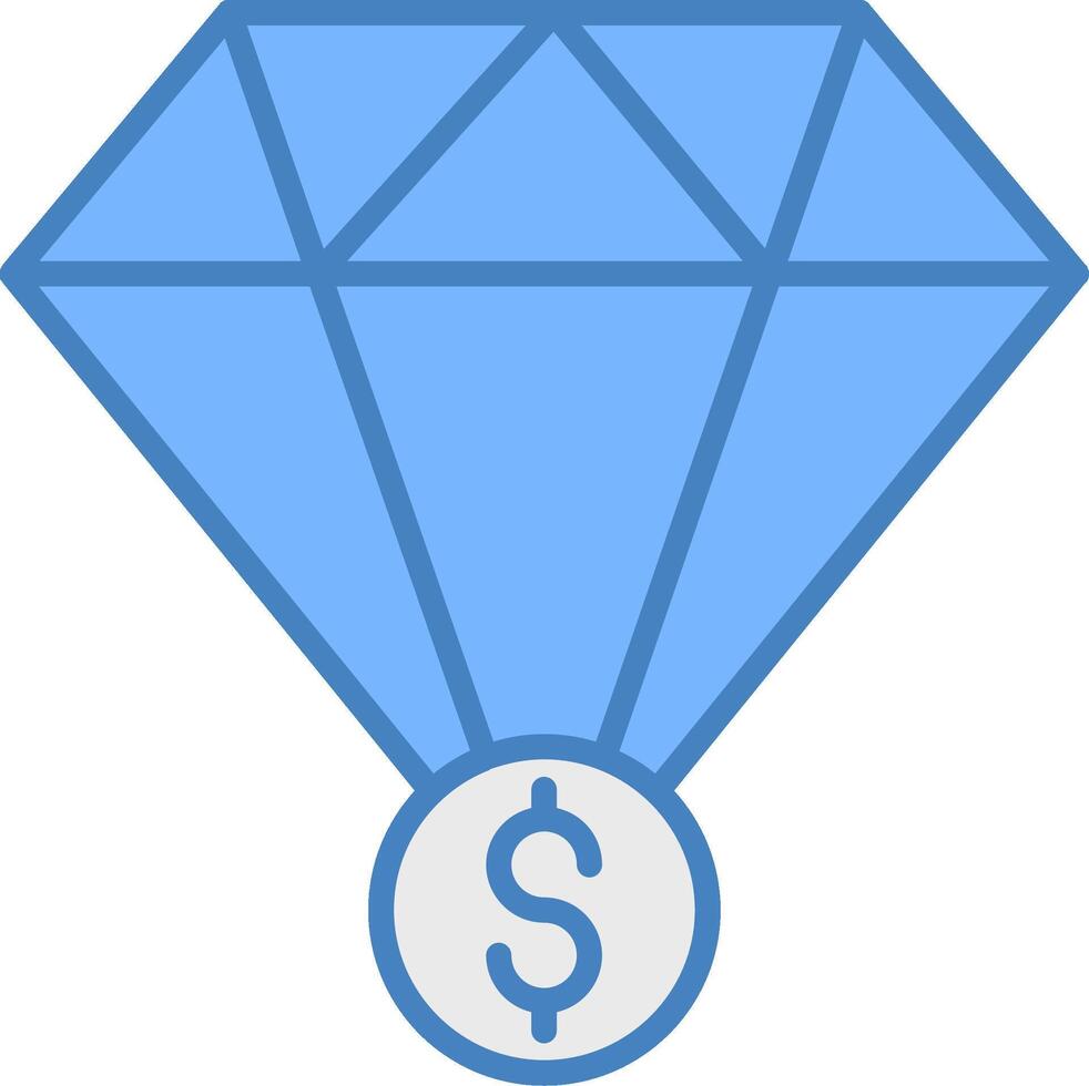 Value Line Filled Blue Icon vector