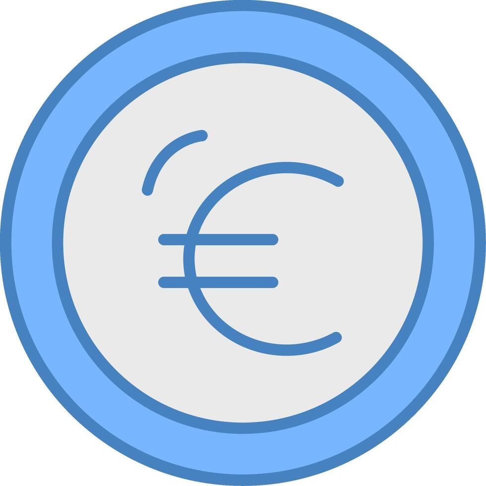 Euro Line Filled Blue Icon vector