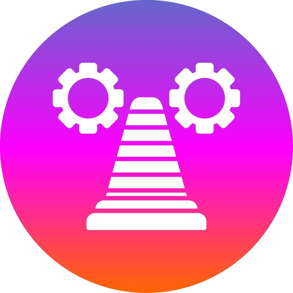Traffic Cone Glyph Gradient Circle Icon Design vector