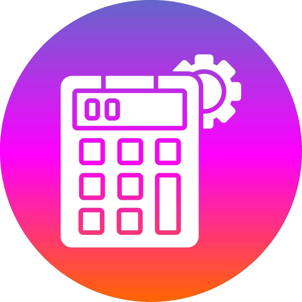 calculadora glifo degradado circulo icono diseño vector