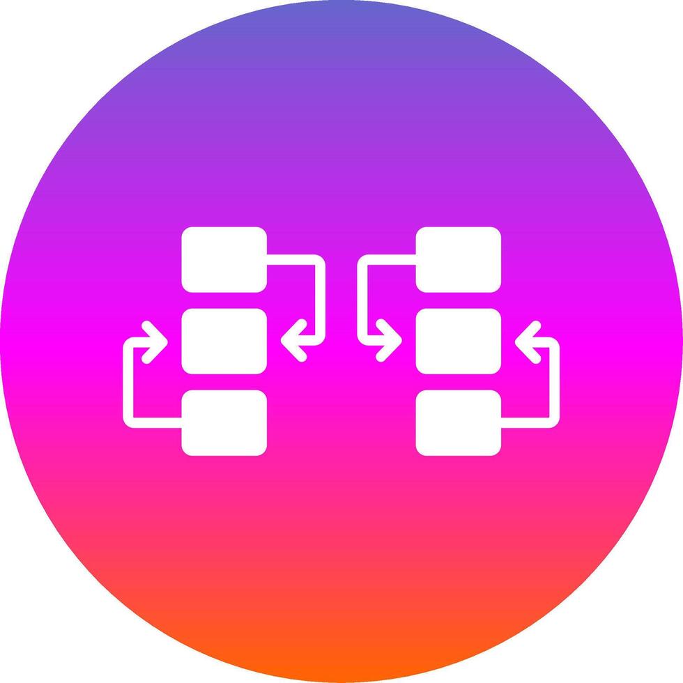 Flow Chart Glyph Gradient Circle Icon Design vector