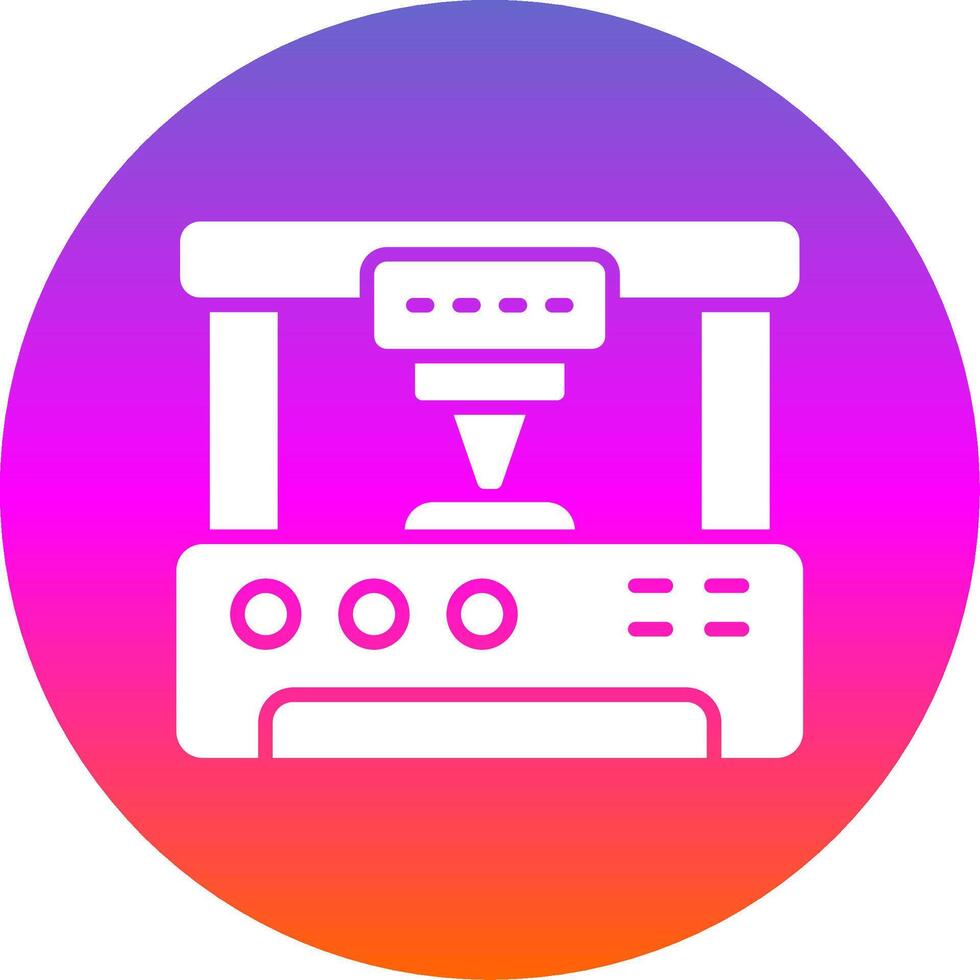 3d Printer Glyph Gradient Circle Icon Design vector