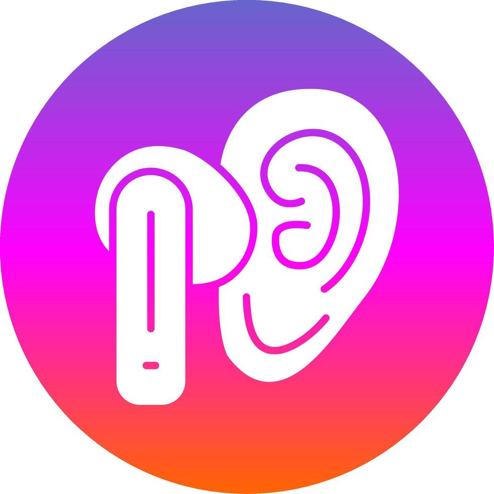 Earbud Glyph Gradient Circle Icon Design vector