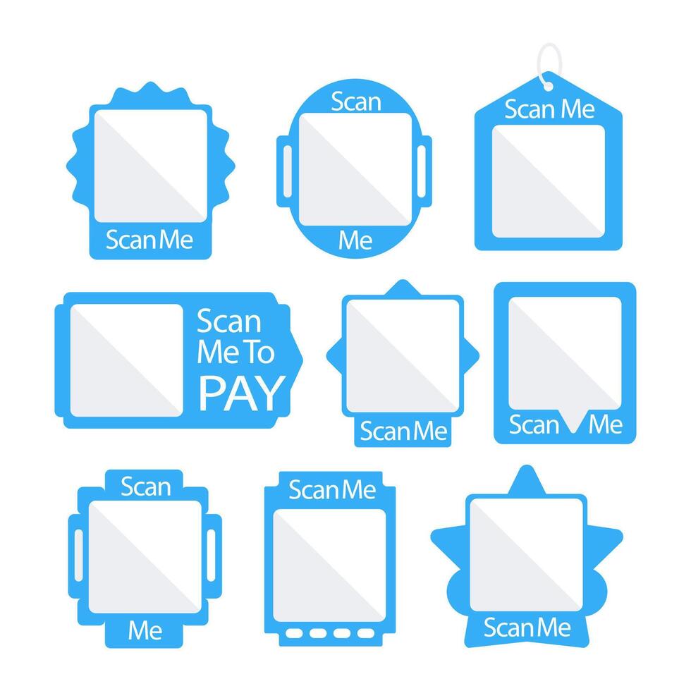 QR codes for smartphone, mobile app, payment and discounts. Template scan me Qr code. vector