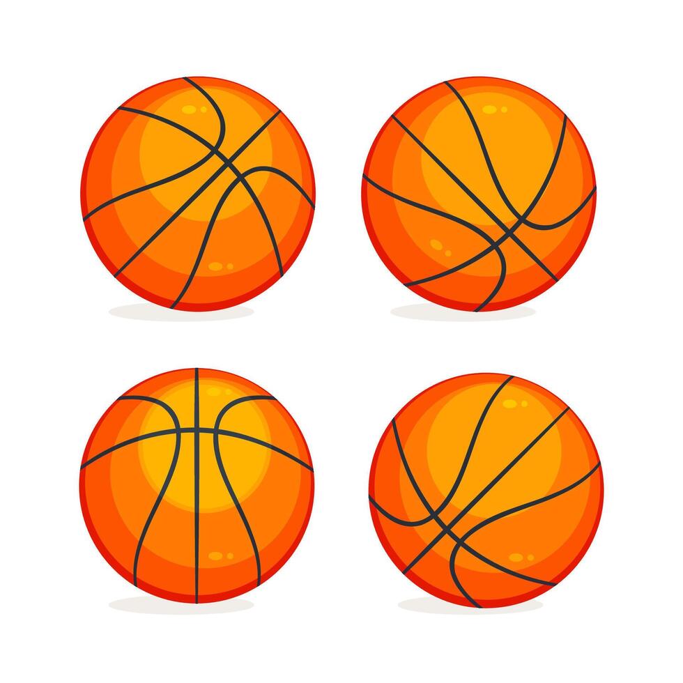 conjunto de naranja baloncesto pelotas. deporte equipo vector