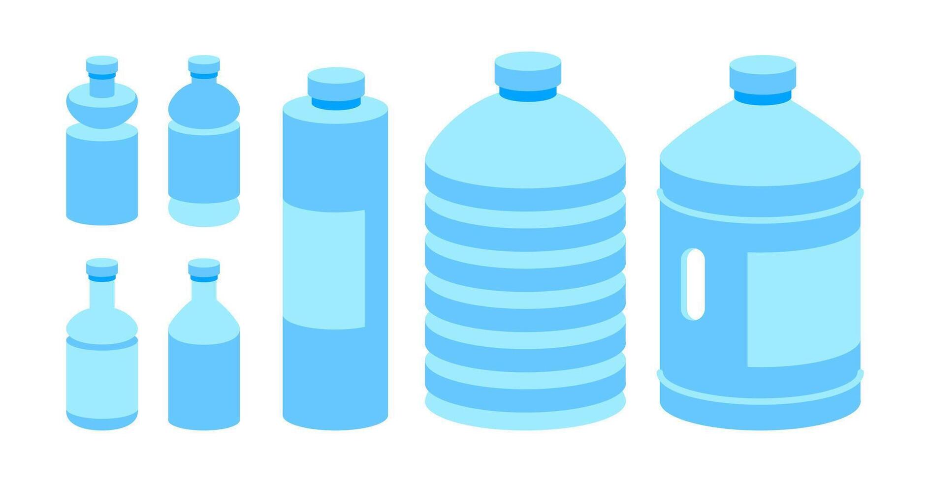 Water bottle. Empty plastic bottles. PET Bottle. Recyclable and easy to store liquids vector