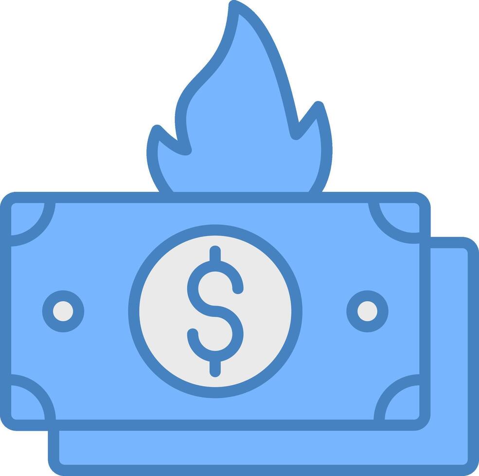 Burning Line Filled Blue Icon vector