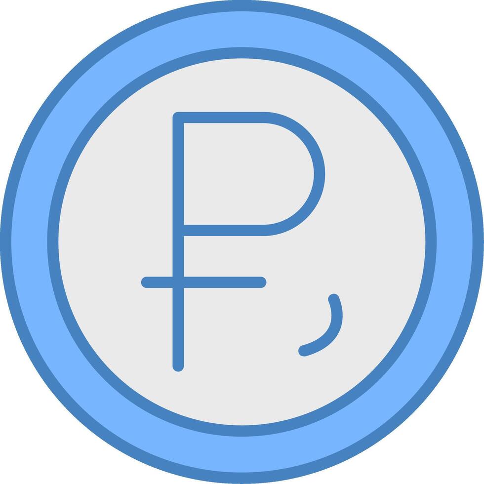 Ruble Line Filled Blue Icon vector
