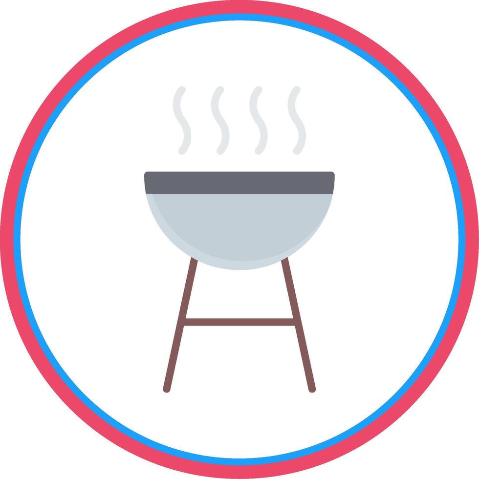 Barbecue Flat Circle Icon vector