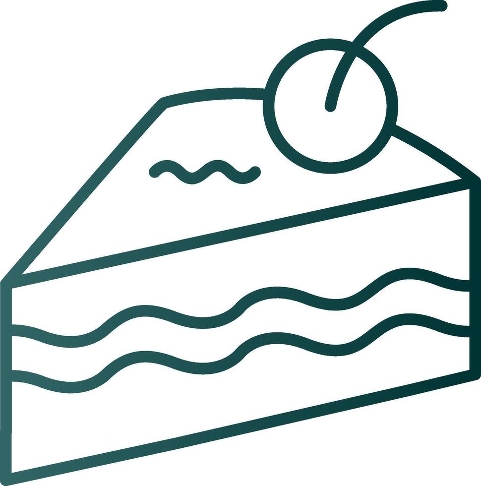 Cake Slice Line Gradient Icon vector