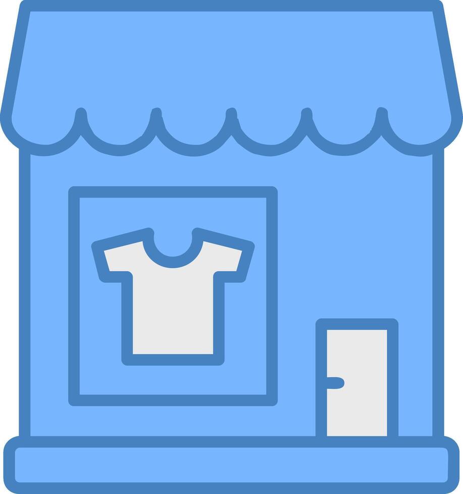 Clothing Shop Line Filled Blue Icon vector