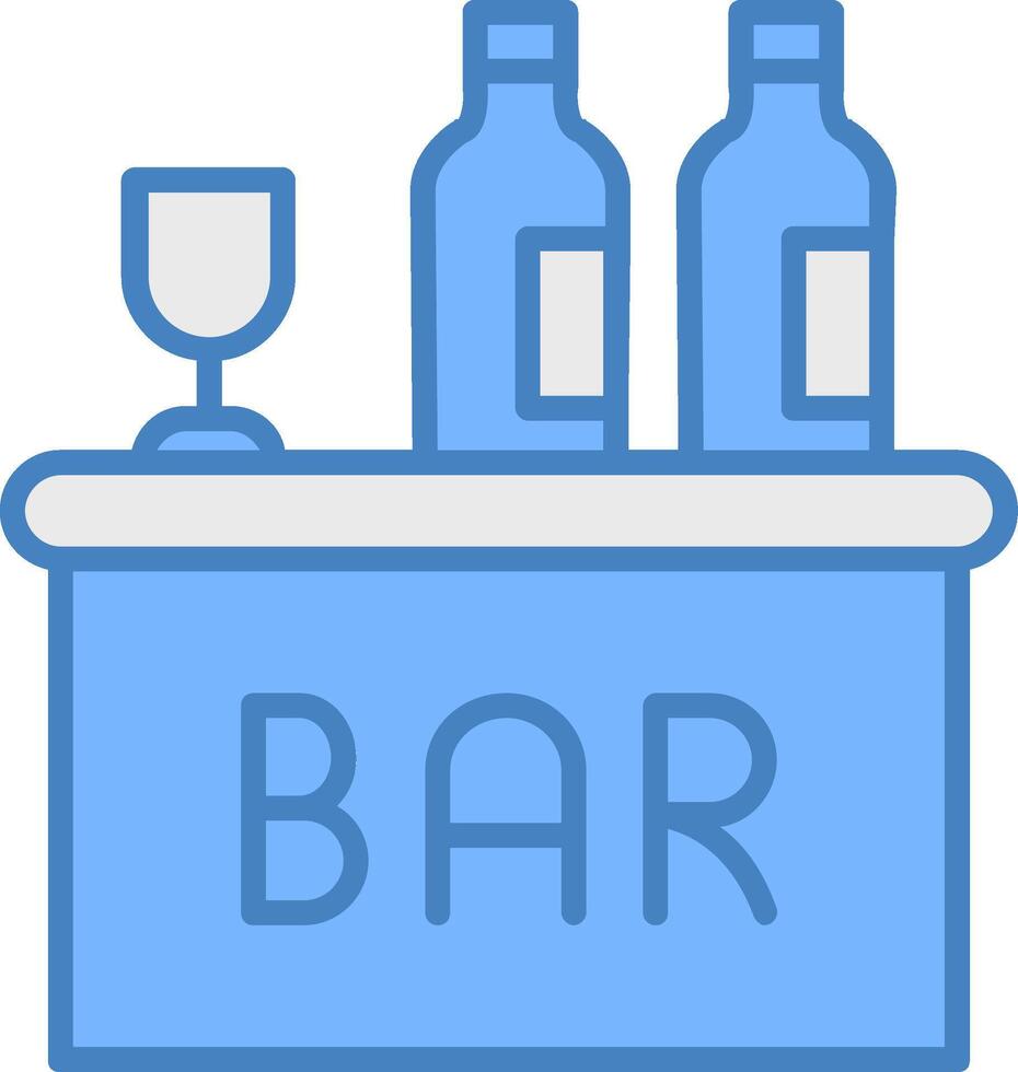 Bar Line Filled Blue Icon vector