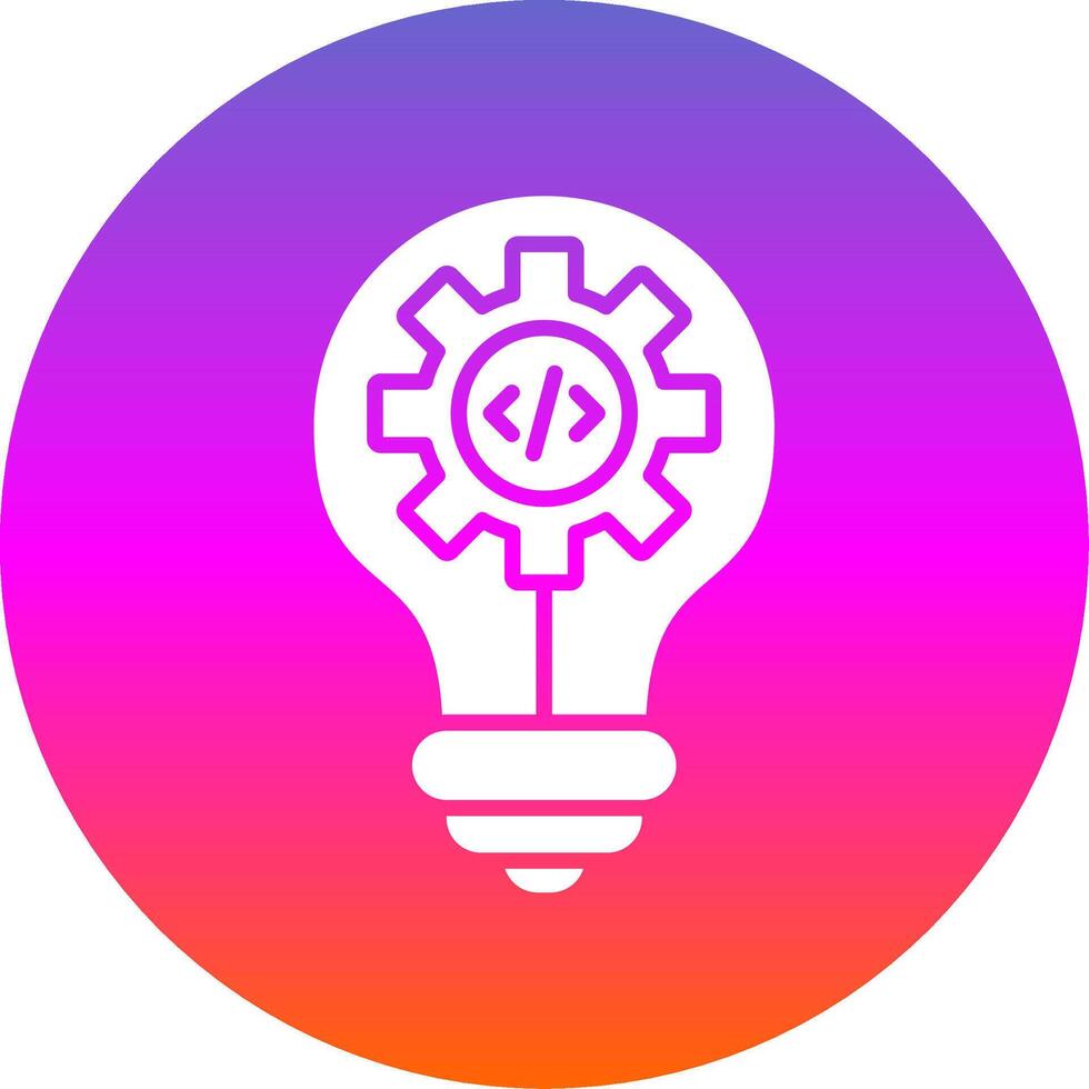 Idea Glyph Gradient Circle Icon Design vector