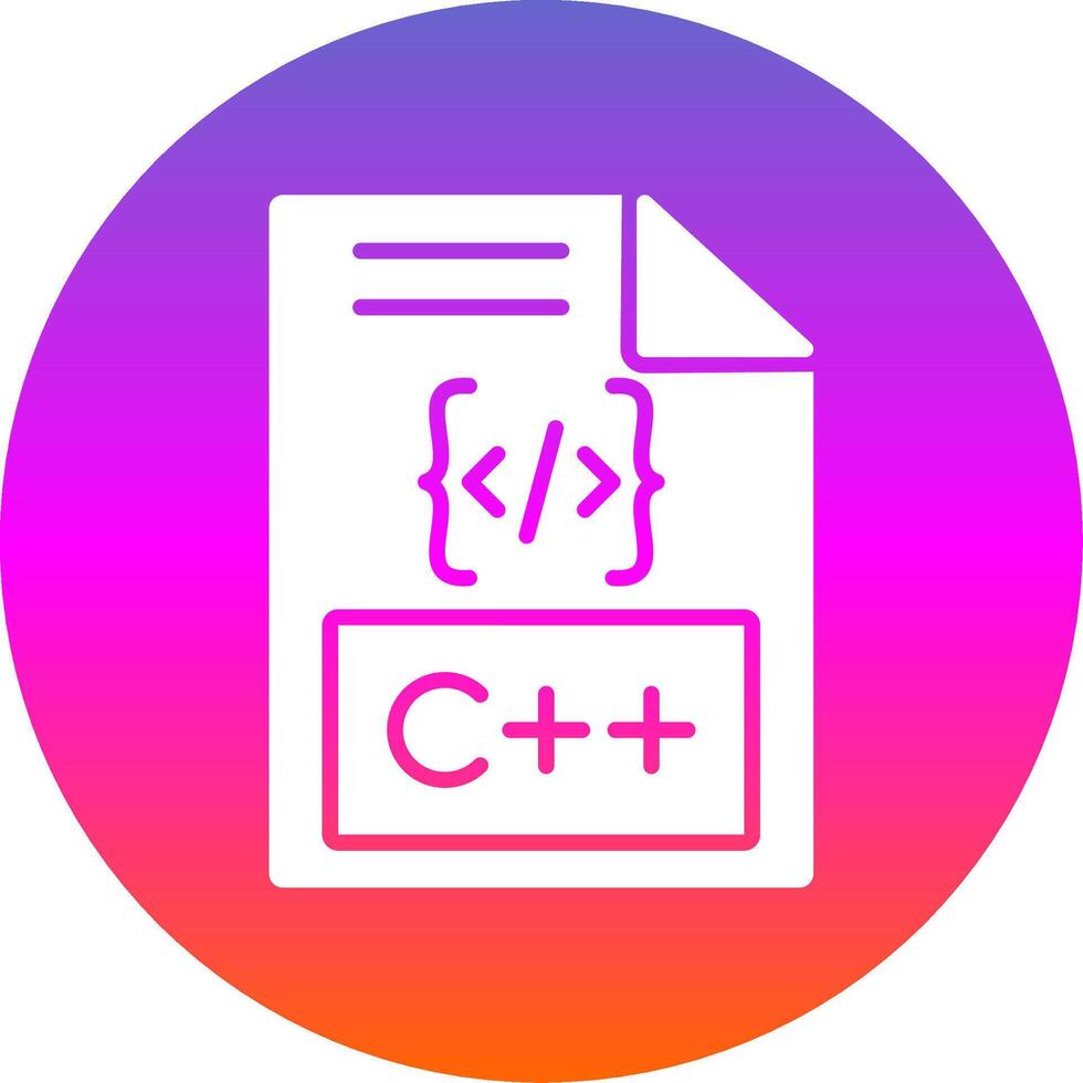 C Glyph Gradient Circle Icon Design vector